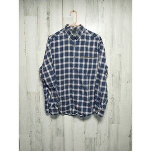 Cabelas Blue Plaid Button Up Long Sleeve Size Large